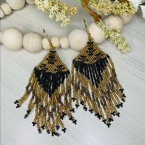 Black & Gold Earrings NIB